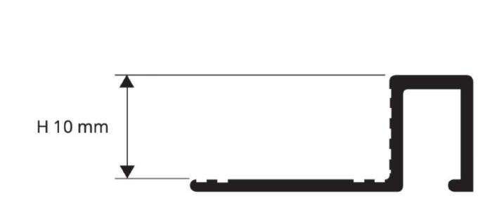 Профиль П-образный закладной из латуни 10х10 мм ЛПО-П10/10 Старая бронза 2,7 м