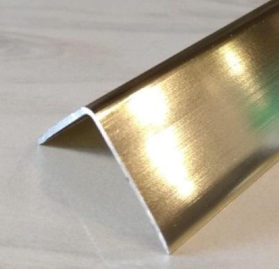 Алюминиевый уголок 15х15 мм ПН-15х15 Золото глянец браш 2,7 м