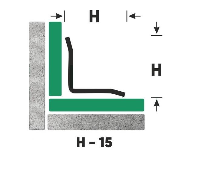 Внутренний уголок из нержавеющей стали 15х15  FV 15 GP Золото полированное 3 м