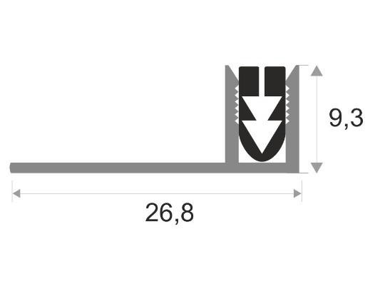 Монтажная планка для Т-профиля ПТО-9 алюминий 2,7 м
