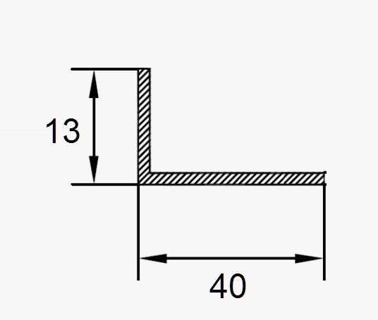 Алюминиевый уголок 40х13 мм ПБ40х13 алюминий натуральный 3 м