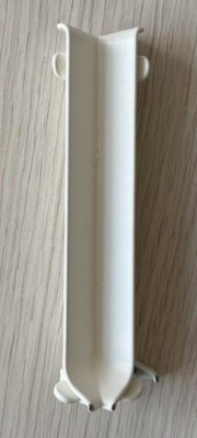 Фурнитура для напольного плинтуса ПЛ-40 уголок внутренний белый муар