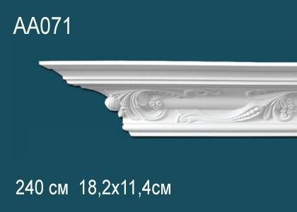 Потолочный плинтус с орнаментом Перфект AA071 114х182х215 мм 2,4 м белый полиуретан