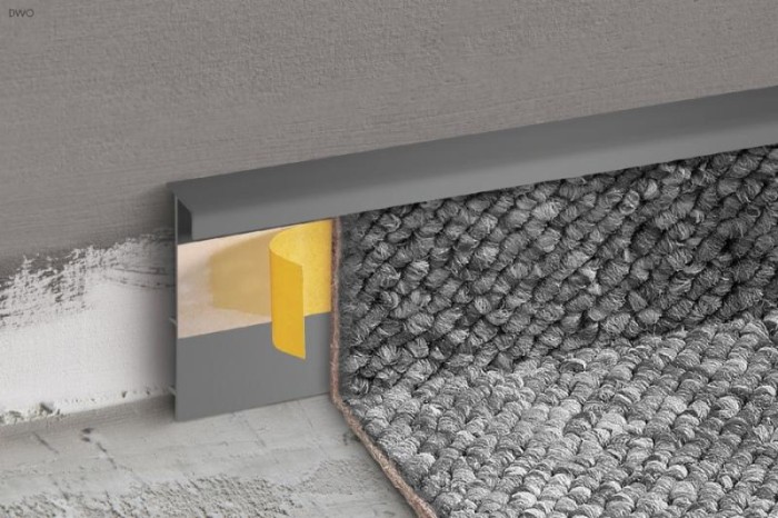 Ребристый плинтус для ковролина ПВХ 53х13 мм Cezar Dwo цвет 103 бежевый 2,5 м