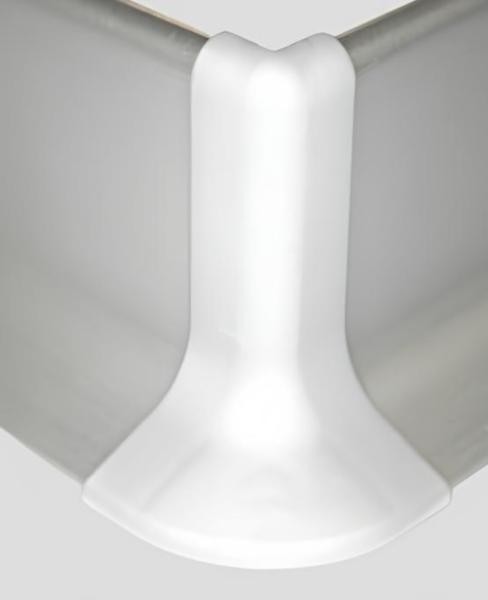 Комплект уголков внешних (2 шт.) для алюминиевого напольного плинтуса Effector Q63 ПВХ серебро