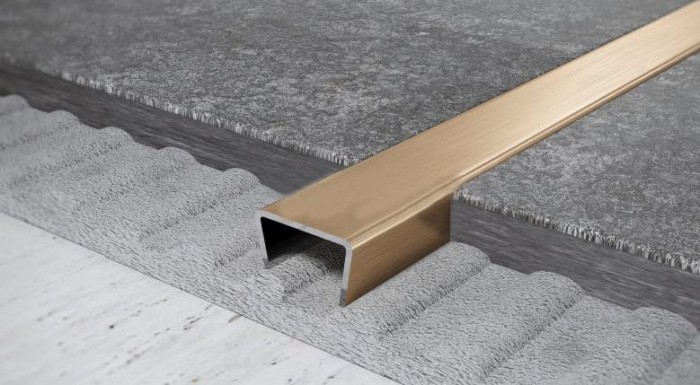 Профиль П-образный из нержавеющей стали 12х25 мм FUB 12х25 GM Золото сатинированное 2,7 м