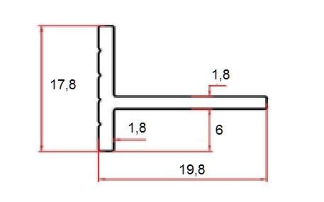 Микроплинтус Евротрим 7628.01 серебро алюминиевый 2 м