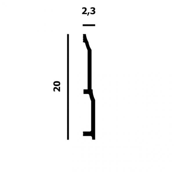Плинтус напольный Перфект Плюс P175 белый ударопрочный полимер 200х23 2 м