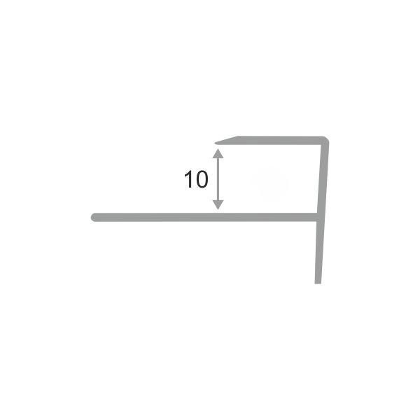 F-образный профиль гибкий из алюминия 10 мм ПФ-10-38 светло-серый муар 2.7 м