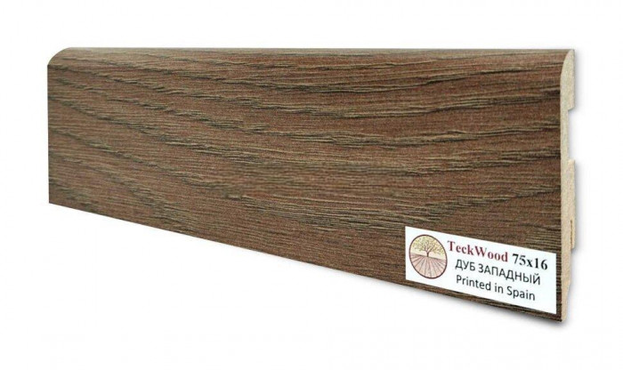 Плинтус для пола 75х16 мм Teckwood Дуб Западный цветной МДФ 2.15 м