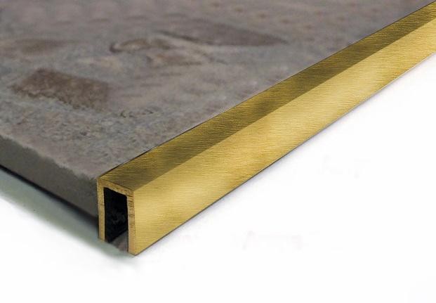 Профиль П-образный из латуни 10х10 мм ЛП-10/10 Латунь браш 2,7 м