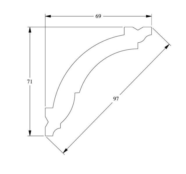 Потолочный плинтус Orac Decor Duropolymer CX100 2 м