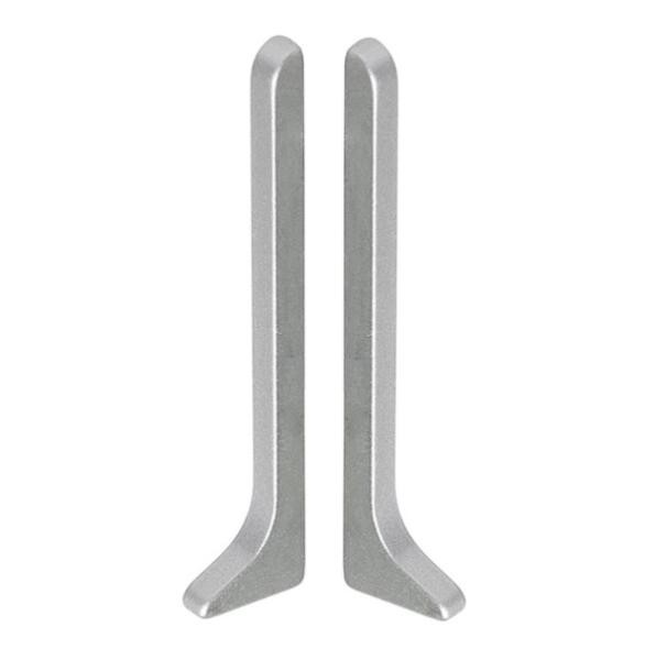 Комплект заглушек (левая+правая) для алюминиевого напольного плинтуса Effector Q63 ПВХ инокс