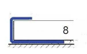 Стальной П-образный профиль окантовочный 8 мм ОК-8 шлифованный 2.7 м