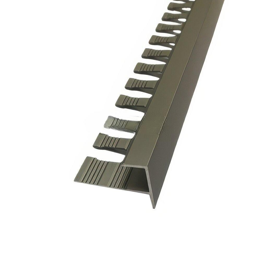 F-образный профиль гибкий из алюминия 8 мм ПФ-8-06 бронза матовая 2.7 м