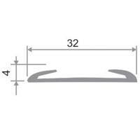 Порог противоскользящий плоский 32 мм Евроступень АН-32 Серый 2,5 м