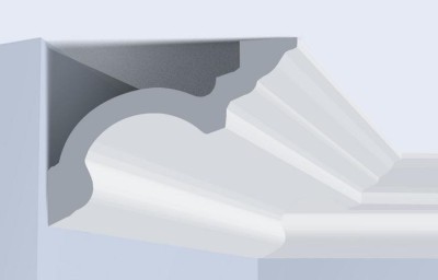 Потолочный плинтус 130х95 мм Hiwood A160 белый 2 м