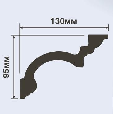 Потолочный плинтус 130х95 мм Hiwood A160 белый 2 м