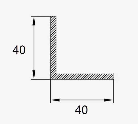 Алюминиевый уголок 40х40 мм ПБ40х40 алюминий натуральный 2,7 м