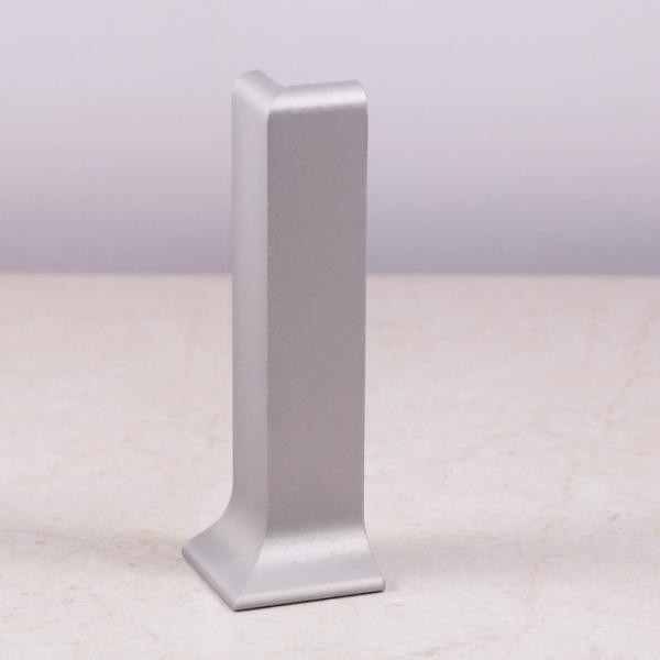 Уголок наружний для напольного плинтуса ПЛ-120 Серебро матовое