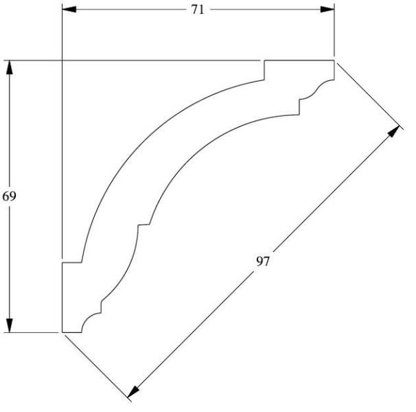 Потолочный плинтус Orac Decor Duropolymer CX101 2 м