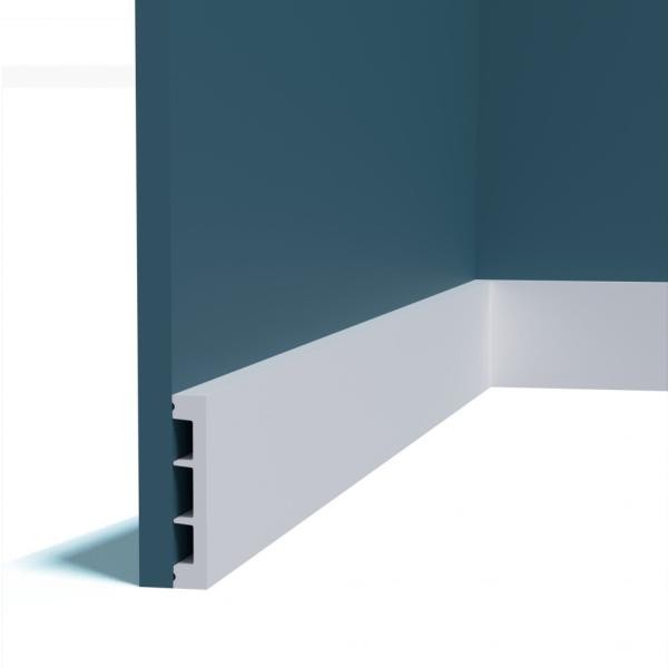 Плинтус напольный Перфект Плюс P210 белый ударопрочный полимер 100х18 2 м