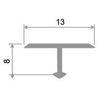 Профиль Т-образный алюминиевый 13 мм ПТ-13 Графит глянец 2,7 м