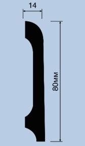 Напольный плинтус 80х14 мм Hiwood B80B из полистирола 2 м