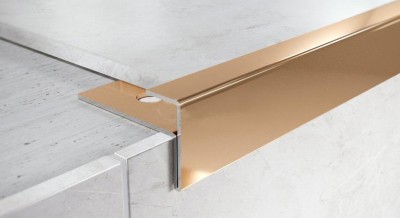 Профиль F-образный из нержавеющей стали 15 мм FF 15 GP Золото полированное 2,7 м