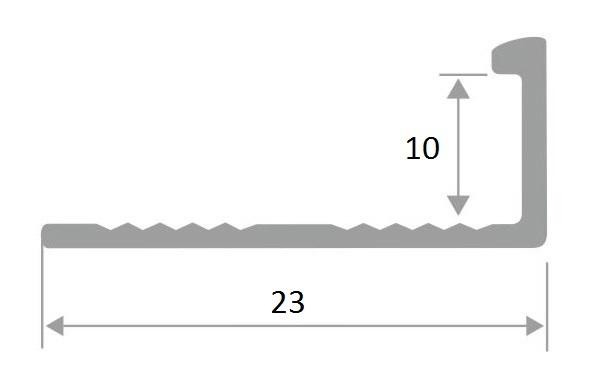 L-профиль алюминий 10 мм ПО-Г10 Чёрный муар 2,7 м