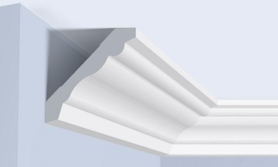 Потолочный плинтус 43х43 мм Hiwood A1060 белый 2 м