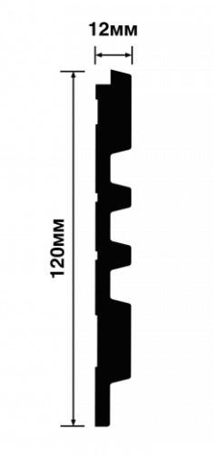 Декоративная панель 120х12 мм Hiwood LV121 NP белая 2,7 м