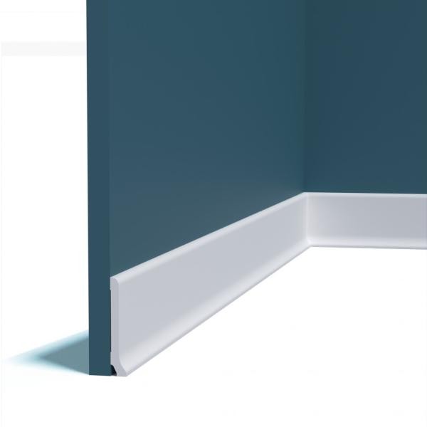 Плинтус напольный Перфект Плюс P223 белый ударопрочный полимер 80х13 2 м