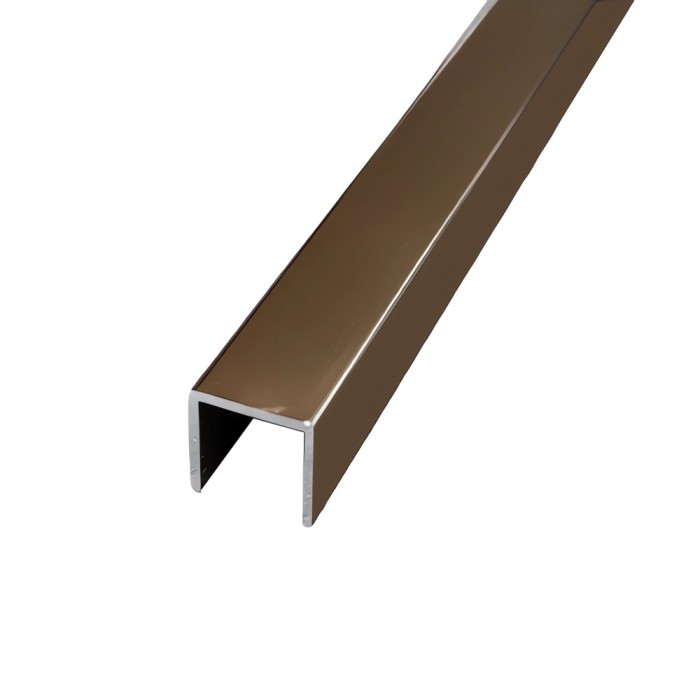 Алюминиевый П-образный профиль 8х8 мм П-8х8-05 бронза глянец 2.7 м