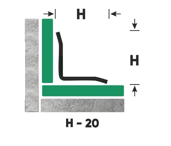 Внутренний уголок из нержавеющей стали 20х20 FV 20 M Сталь сатинированная 3 м