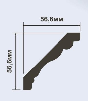 Потолочный плинтус 57х57 мм Hiwood A1080 белый 2 м